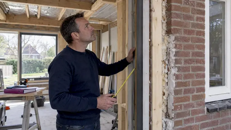 Taxateur beoordeelt een woning tijdens de verbouwing
